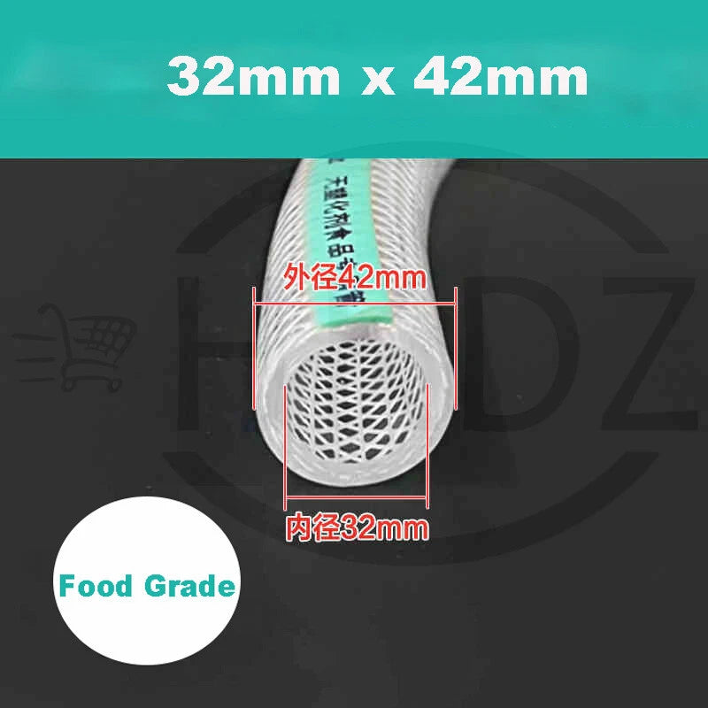 Clear Flexible PVC Hose — Fibre Reinforced Braided, Food Grade Water Oil Tube