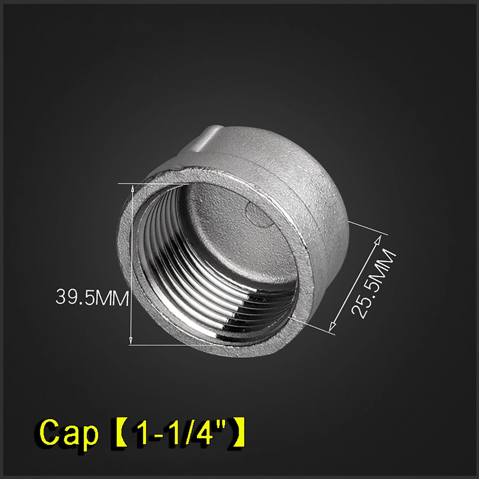 BSP 304 Stainless Steel Pipe End Cap and Plug — 1/8" to 2" Female Cap & Male Plug