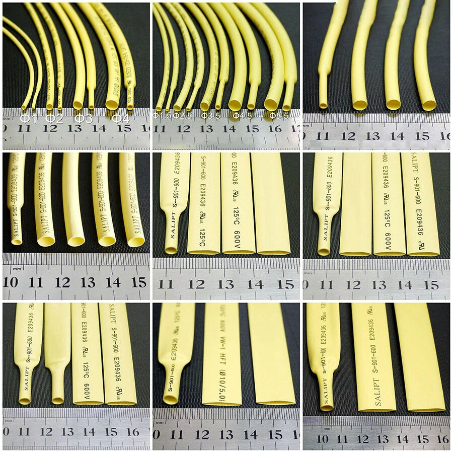 Heat Shrink Tubing 2:1 Ratio — 0.6mm to 210mm, Multiple Colors & Lengths