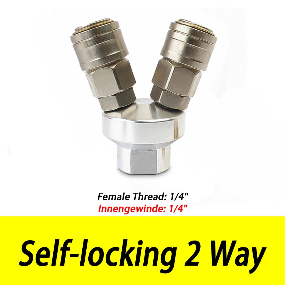 2 3 Way 1 4" Bsp Air Line Hose Compressor Y Splitter Coupling Connector Airline