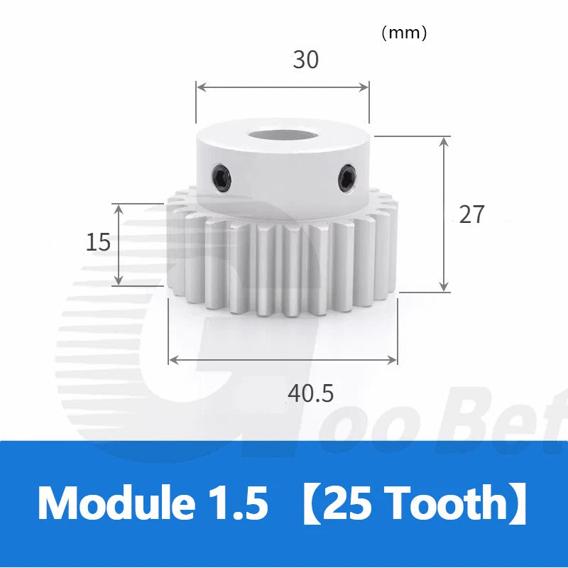 Spur Gear Aluminium Mod 1.5 with Hub 12- 32 Tooth Pinion Motor Gear Bore 6-20mm