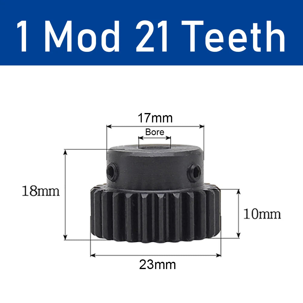 Spur Gear 1 Modulus, 10 to 25 Teeth, Transmission Gears Pitch 3.14mm Motor Gear