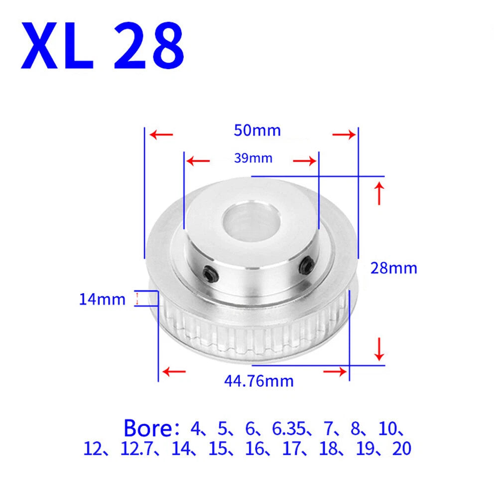 XL 10-40Teeth Timing Belt Pulley Pitch 5.08mm With Step Drive Pulleys Width 14mm