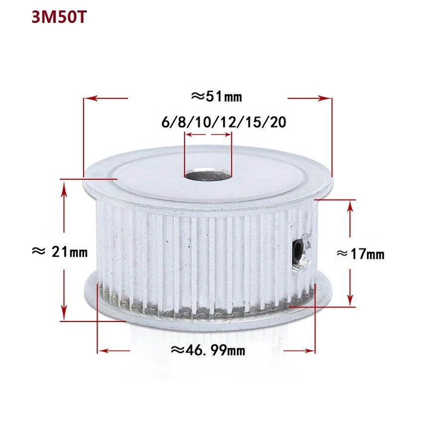 HTD-3M 14-72T Timing Belt Pulley Pitch 3mm AF-type Drive Pulley Teeth Width 16mm