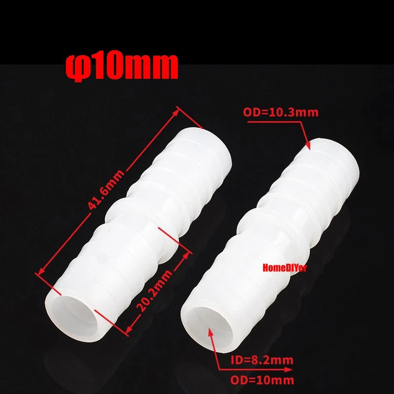 Plastic Barbed Connector 4mm~12mm Straight Cross Pipe Hose Tubing Joiner Fitting
