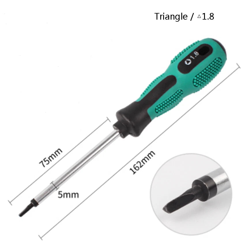 Security Screwdriver Set — Reverse Phillips, Y-Type, Triangle & Metric Bits
