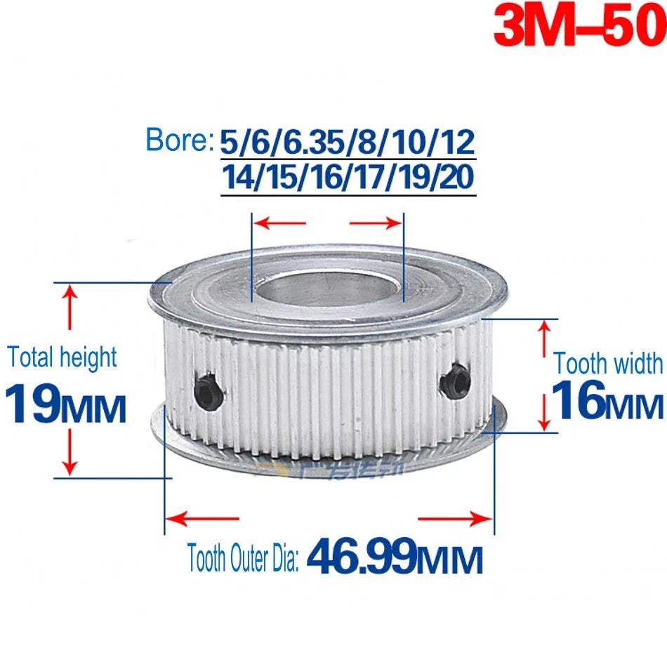 3M Timing Belt Pulley 12T-120T Synchronous Wheel Sprocket For 15mm Width Belt