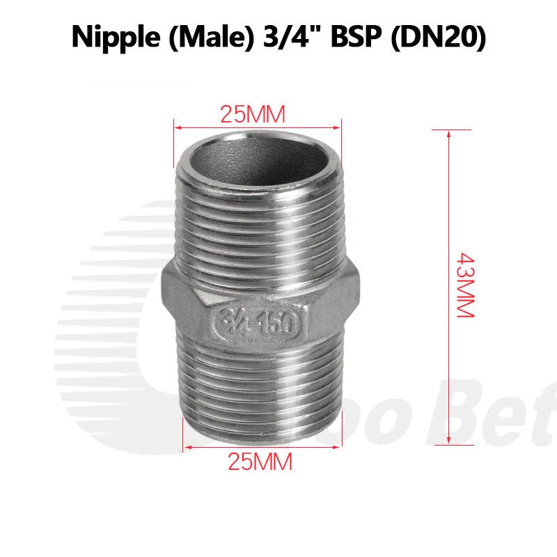 BSP Threaded Stainless Steel Pipe Fittings 304 — Elbow, Tee, Nipple, Socket & More