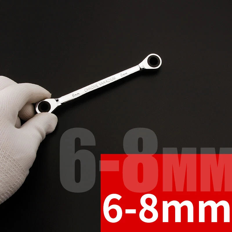 Ratchet Spanner Combination Double-End Metric Wrench Mirror Polished 6mm~24mm
