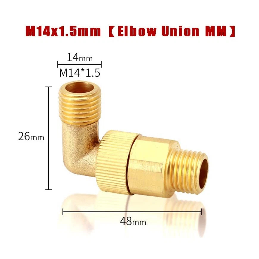M14x1.5mm & M22x1.5mm Brass Pipe Fittings — Straight, Elbow, Tee, Cross, Coupler Adapters