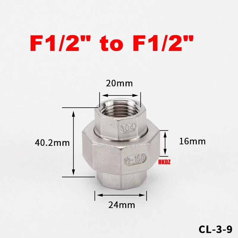 BSP Reducing Fittings 304 Stainless Steel Male Female Adaptor Straight Nipples