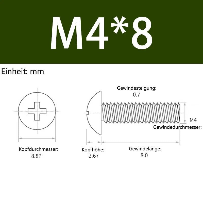 M3 M4 M5 Aluminum Phillips Truss Head Screws DIN 7983 – Metric Machine Bolts - HomeDIYer