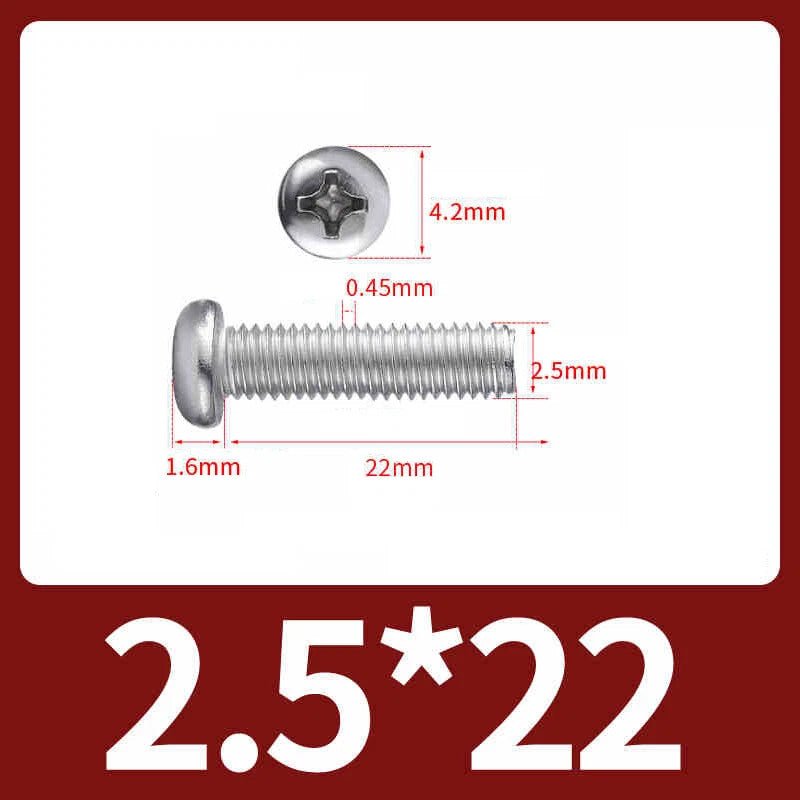 M2.5 Pozi Pan Head Machine Screws A2 Stainless Steel — Multiple Lengths - HomeDIYer