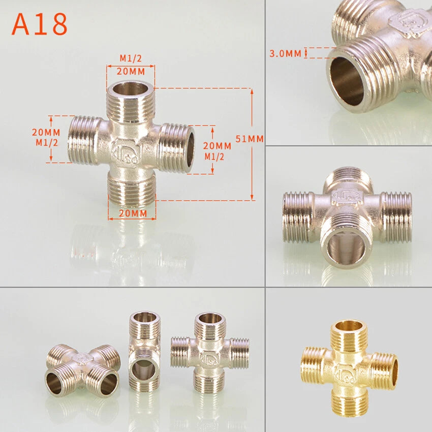 BSP 1/2" Brass Pipe Fittings — Adapters, Elbows, Tees & Connectors