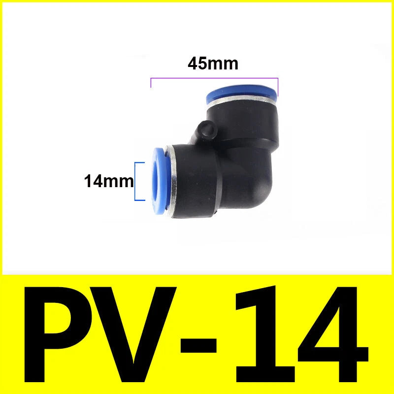 Pneumatic Push-In Elbow Fittings — Equal & Reducing Elbow Connectors for Air & Water Hose