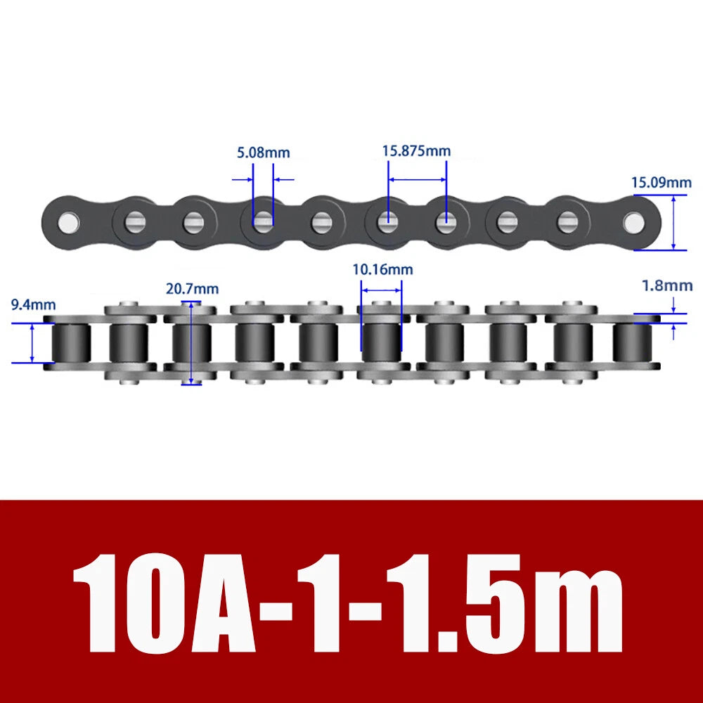 Roller Chain Single Row-Double Row Transmission Chain Manganese Steel 04C 06B