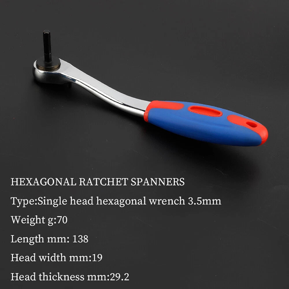 Steel Hex Ratchet Wrench Single Head Headed Hexagonal Ratchets Drive Ratchets