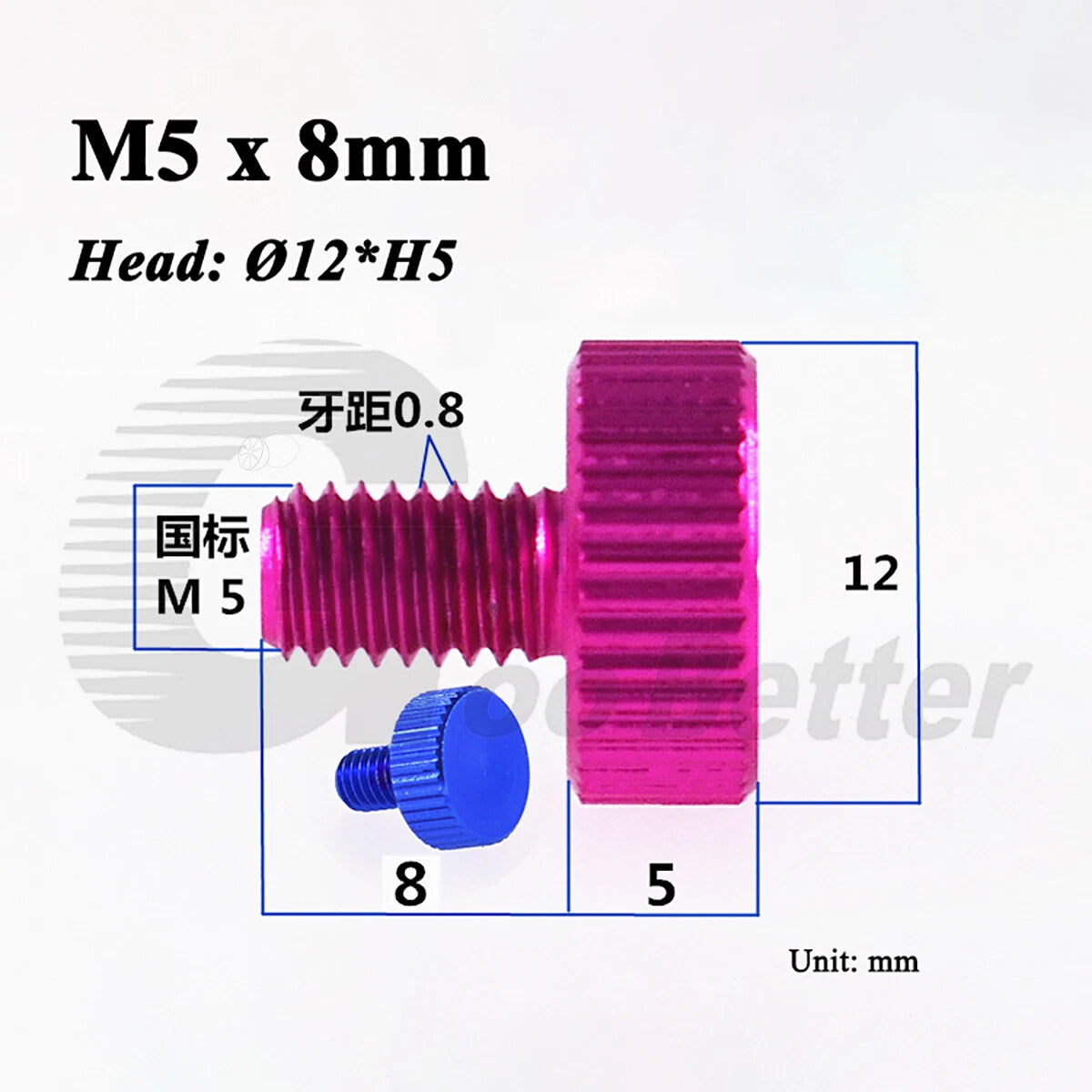 Aluminum Knurled Thumb Screws – M2 to M6 Flat Head Hand Grip Bolts, 10 Colors