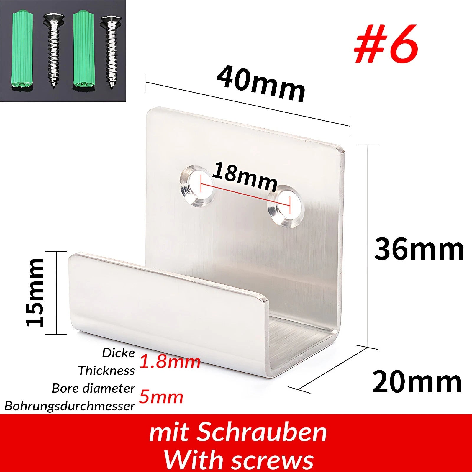 U Shaped Brackets Flat Hooks Stainless Hooks Ceramic Tile Display Bracket