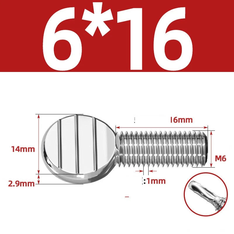 M4–M10 & 1/4"-5/16" Spade-Head Thumb Screws – A2 304 Stainless Steel, Tool-less Hand Grip