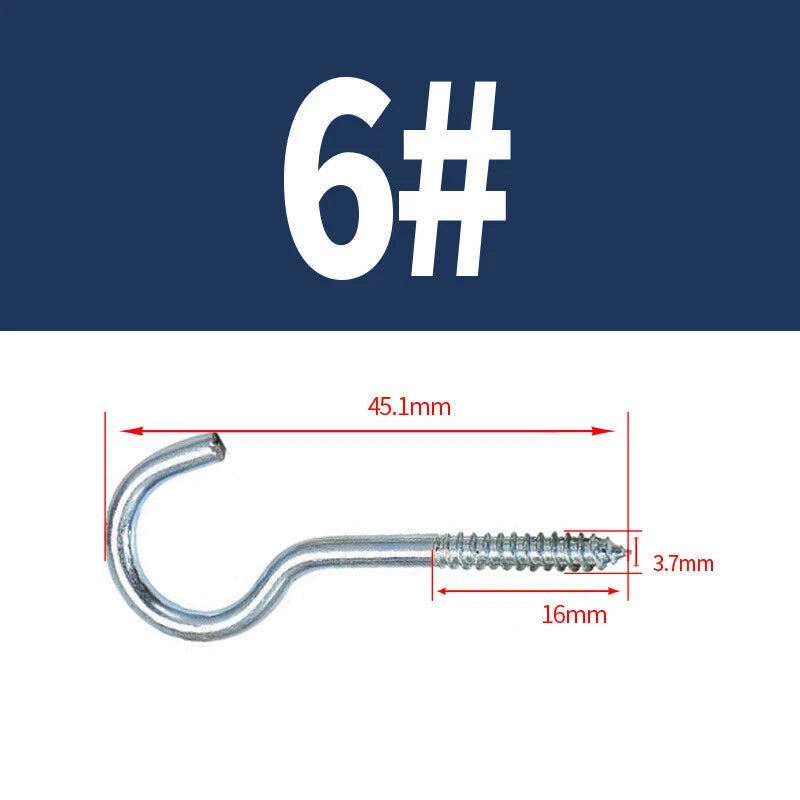 Zinc Screw Eyes & Hooks — Metric Wood Thread, 16–105mm, Hook & Eye with Optional Wall Plug