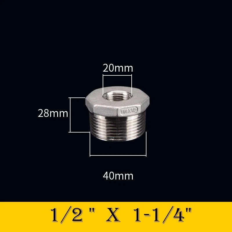 304 Stainless Steel Reducing Bush Adaptor | Male to Female NPT Pipe Fitting