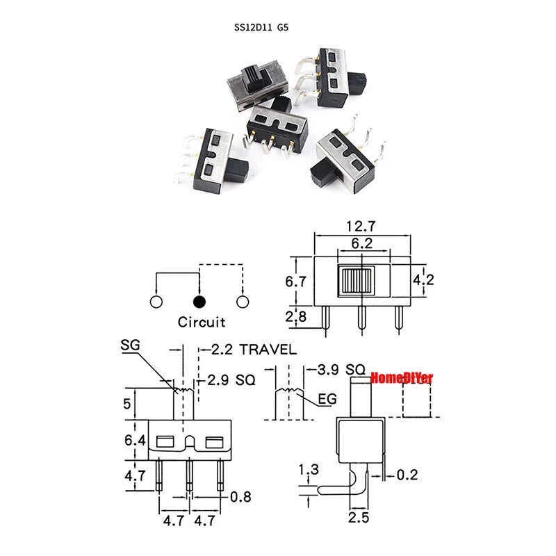 Miniature Slide Switch SS SK Series — 2/3 Position, 3–8 Pin Toggle Switches
