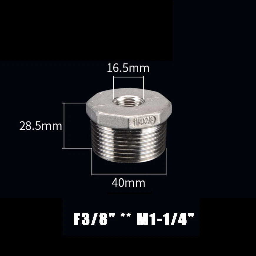 BSP Male to Female Reducing Bush Stainless Steel Pipe Fitting Adapter
