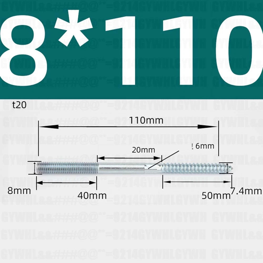 M6 M8 M10 Hanger Bolts – Zinc Plated Steel Torx Drive, Headless Furniture Wood Screws for Sofa Legs & Mounting