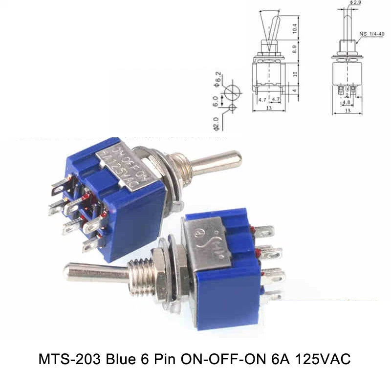 Toggle Switch Heavy Duty ON-OFF ON-ON ON-OFF-ON – MTS E-TEN PS DS438 Series 125VAC 250VAC