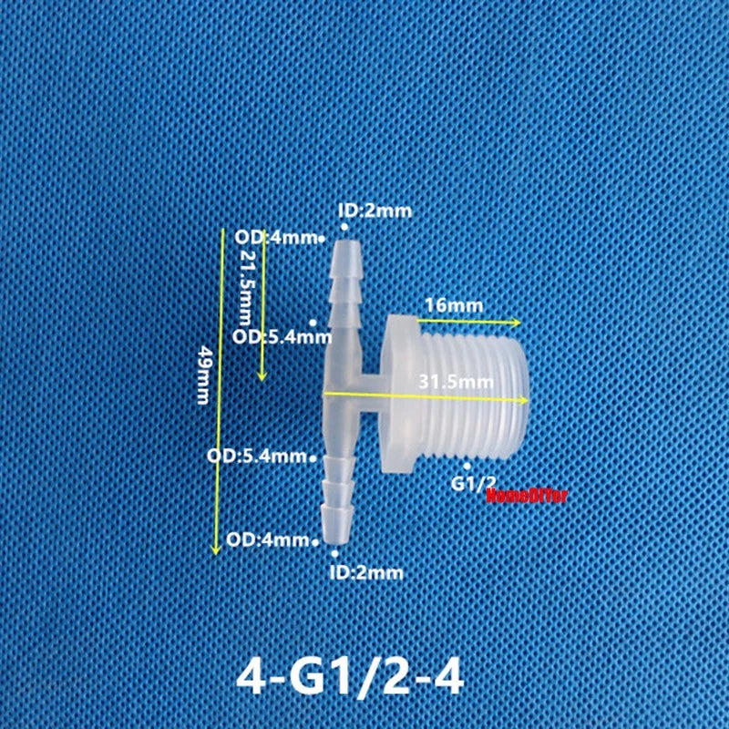T Piece Joiner 3-Way Plastic Barb Connector | Pipe Hose Male Thread Fitting