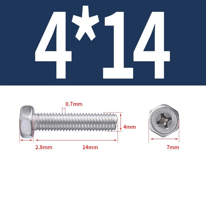 A2 Stainless Steel Hex Head Machine Screws – M3 M4 M5 M6 M8, Fully Threaded (304 Grade) - HomeDIYer