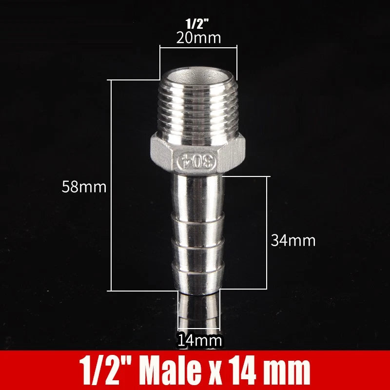 1/4"-4" Inch Female/Male Stainless Hose Connector Fitting For Air Water Fuel Gas