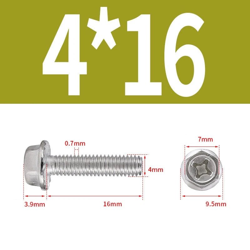 Phillips Hex Flange Screws 304 Stainless Steel M3–M8 | Dentate & Flat Flange - HomeDIYer