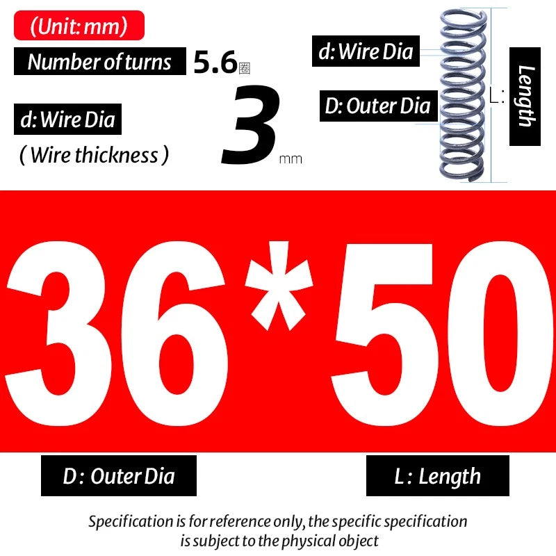 Compression Spring Pressure Big, Wire Dia 3.0mm Diameter 16-40mm Length 20-200mm