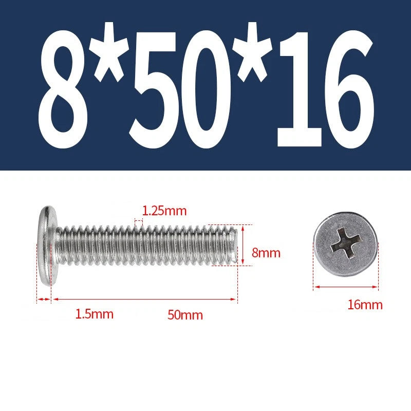 M1–M8 Ultra Thin Flat Head Phillips Machine Screws – A2 Stainless Steel, Fully Threaded