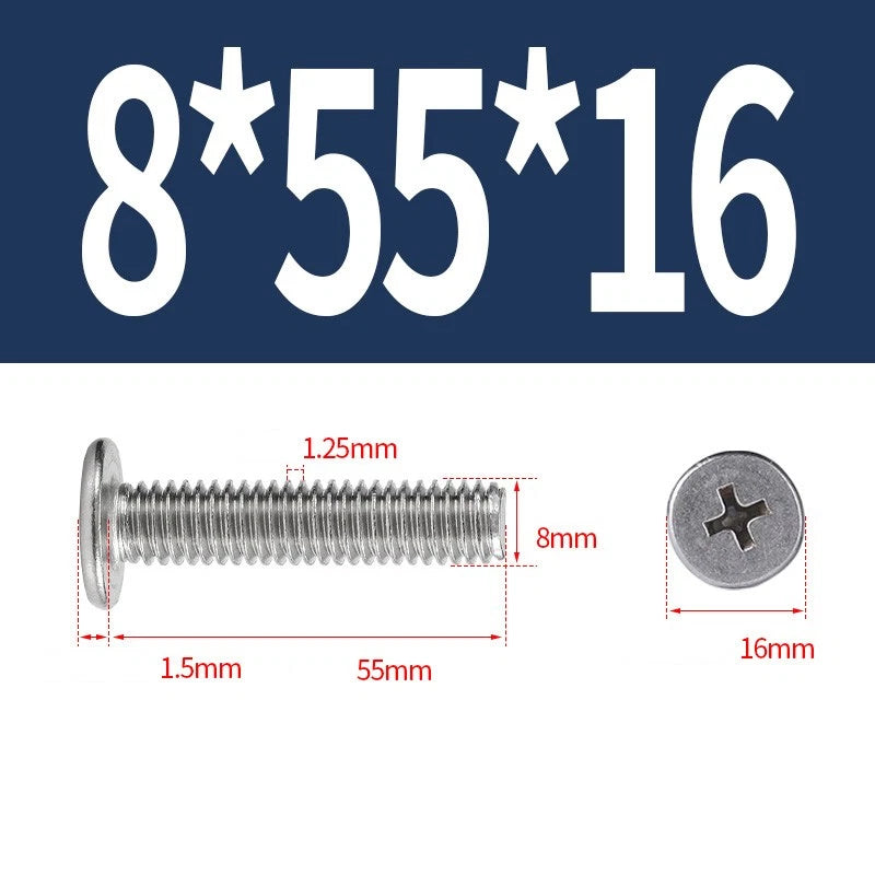 M1–M8 Ultra Thin Flat Head Phillips Machine Screws – A2 Stainless Steel, Fully Threaded
