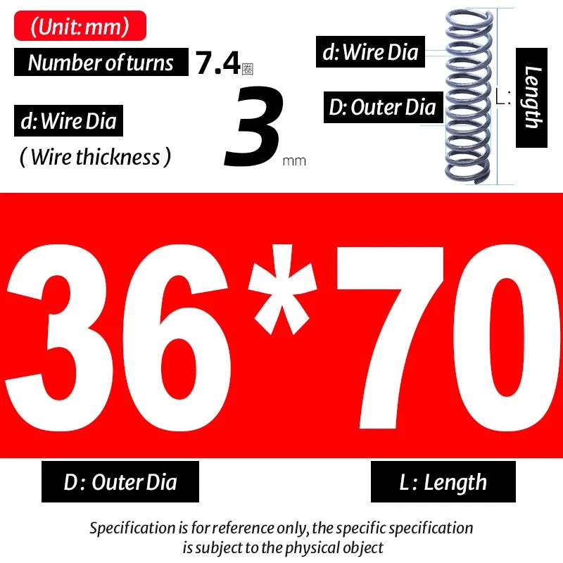 Compression Spring Pressure Big, Wire Dia 3.0mm Diameter 16-40mm Length 20-200mm