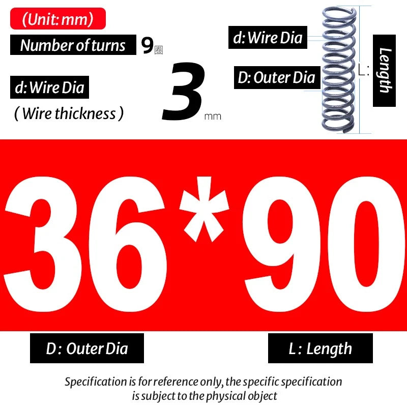 Compression Spring Pressure Big, Wire Dia 3.0mm Diameter 16-40mm Length 20-200mm