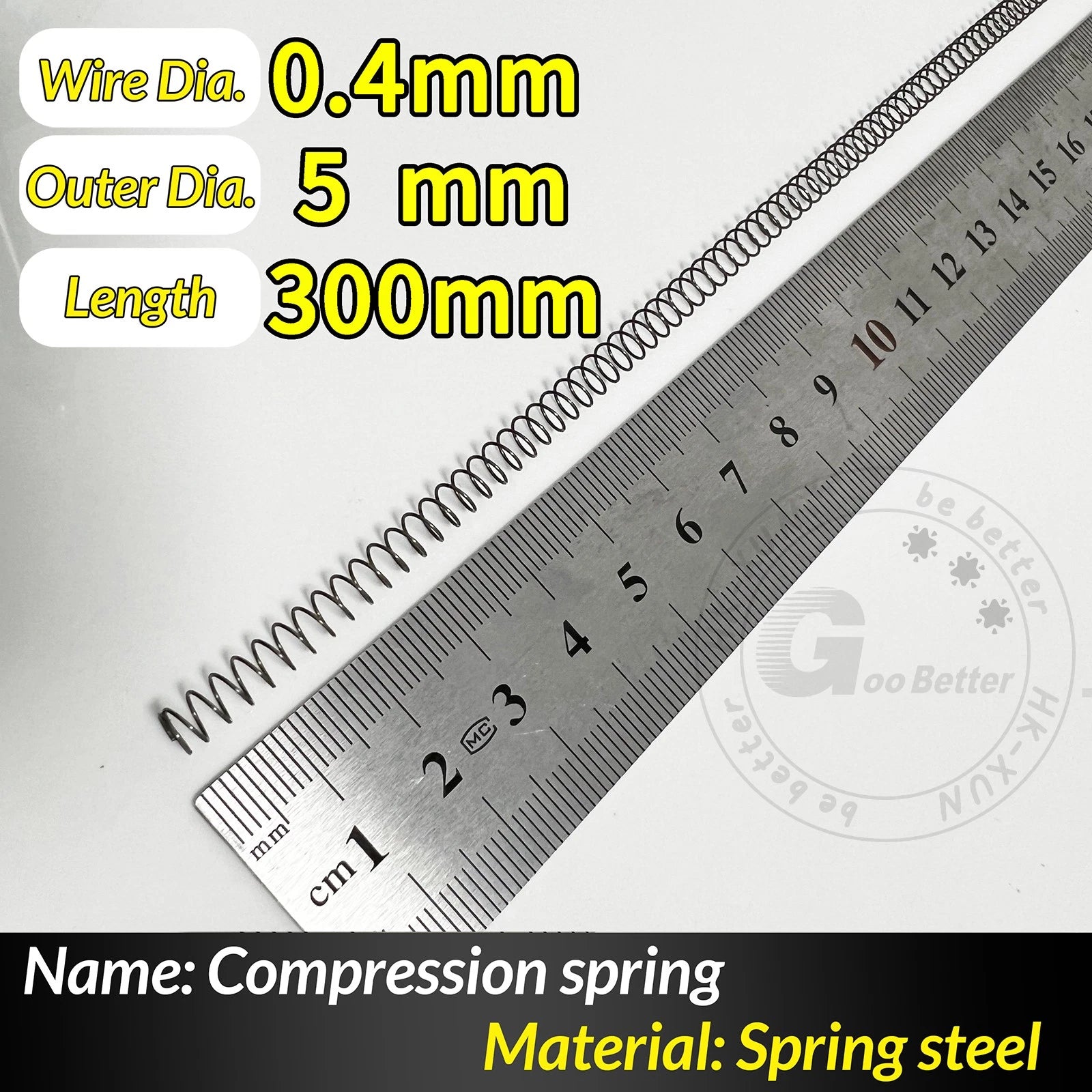 Compression Spring Pressure Springs, Wire Dia 0.3-1.0mm, OD 2-25mm, Length 300mm