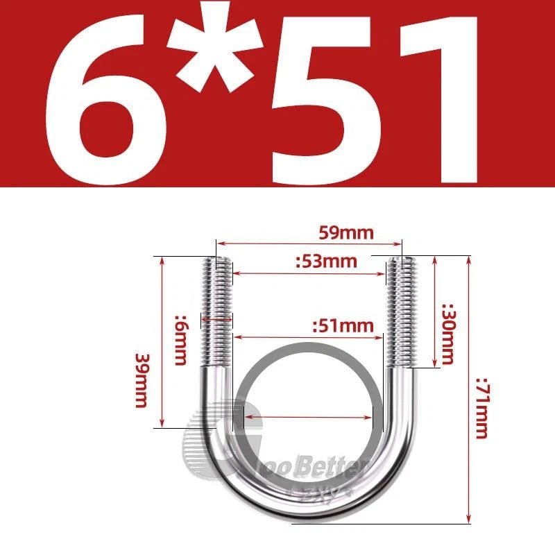 Square U - Bolts Stainless Steel — M6 to M24 | 304 A2 & 316 A4 Marine Grade - HomeDIYer