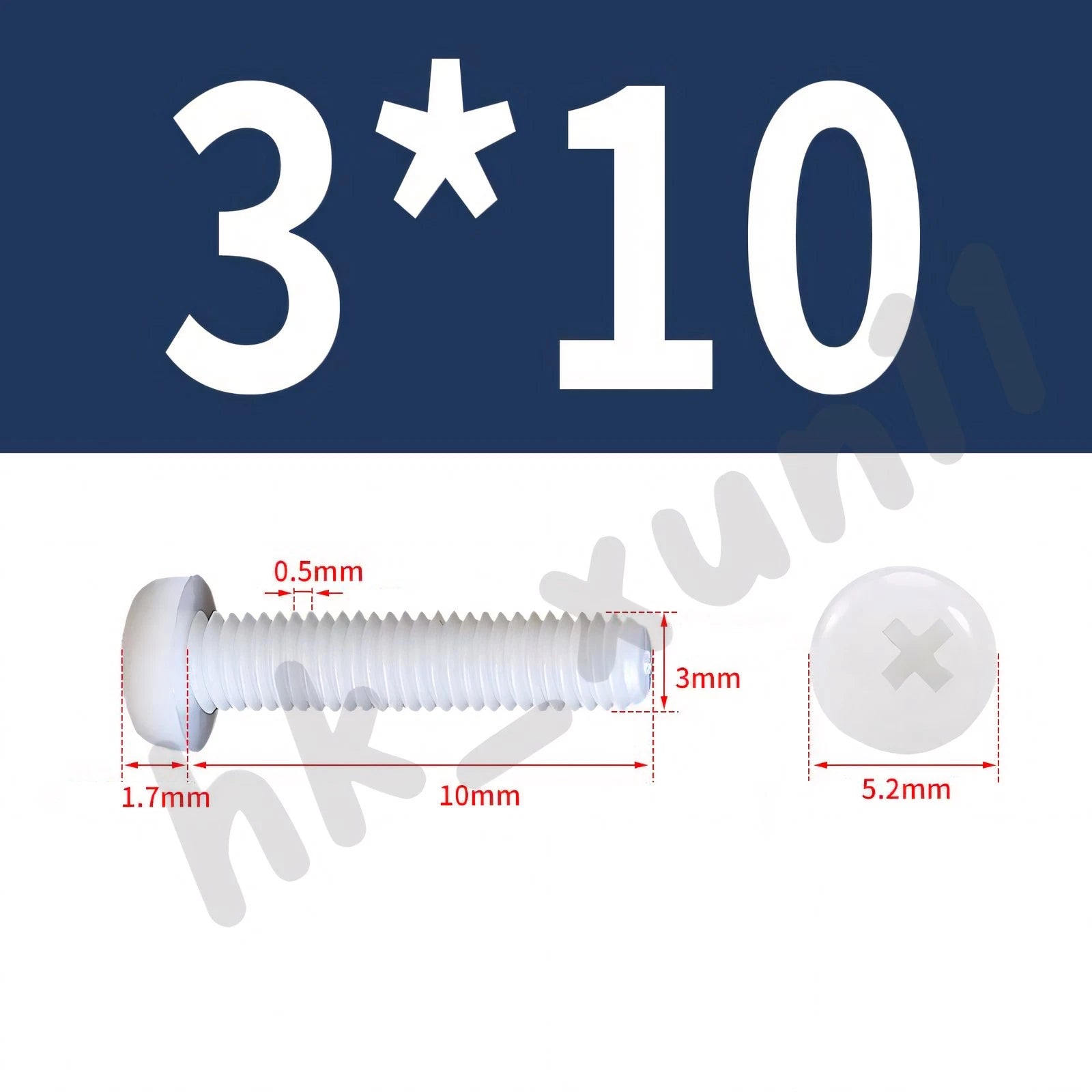White/Black Nylon Phillips Machine Screws – M2 to M6, Plastic Round Pan Head Bolts