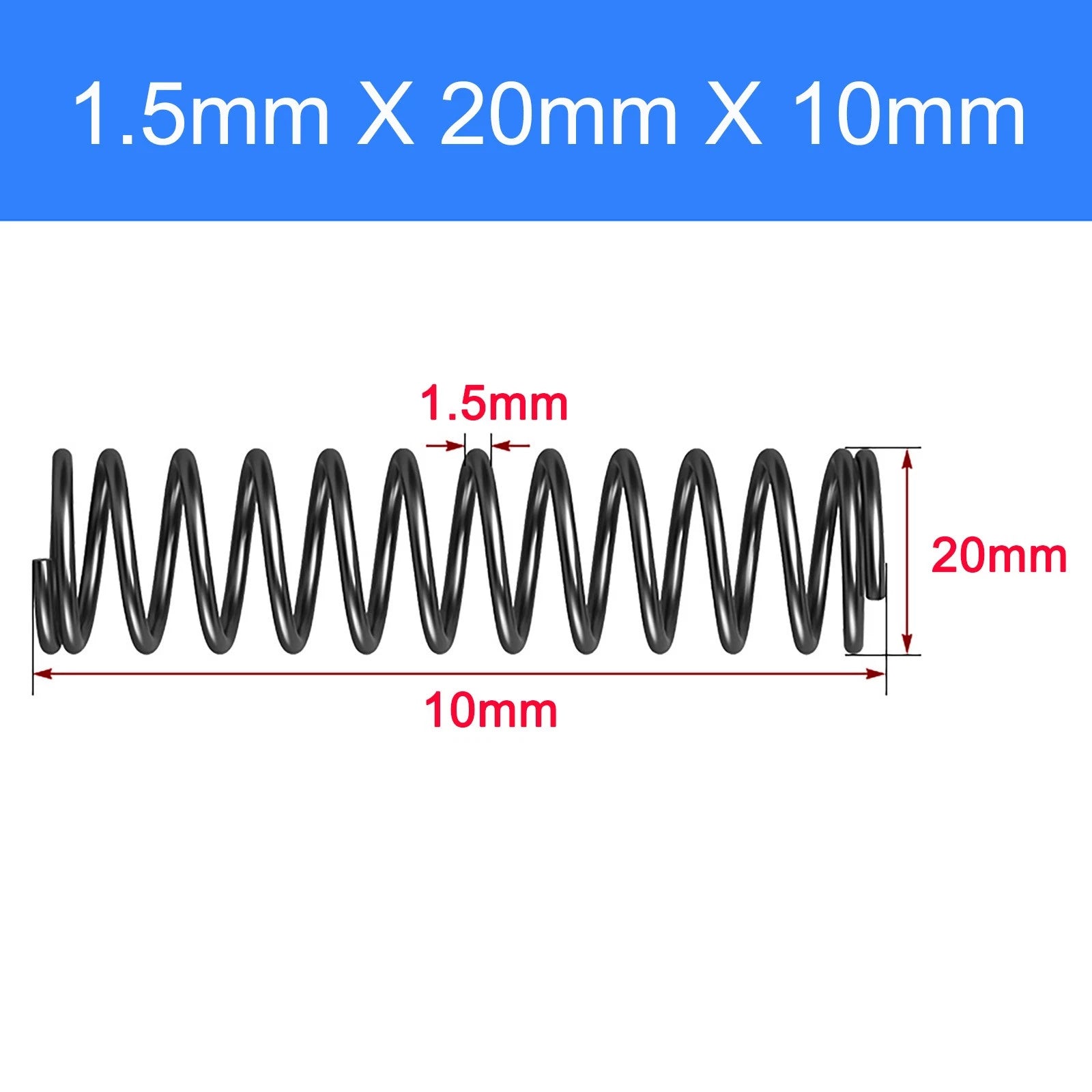 Compression Spring Spring Steel Pressure Coil 1.5mm Wire OD 8-30mm 10-100mm Shop