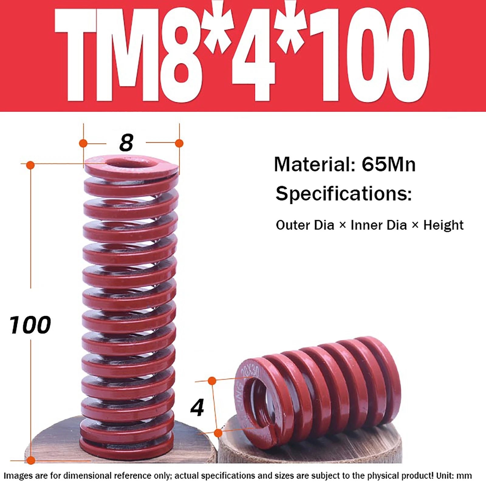 Heavy Load Duty Compression Die Spring, 8mm-50mm Diameter & Up To 400mm Long JIS