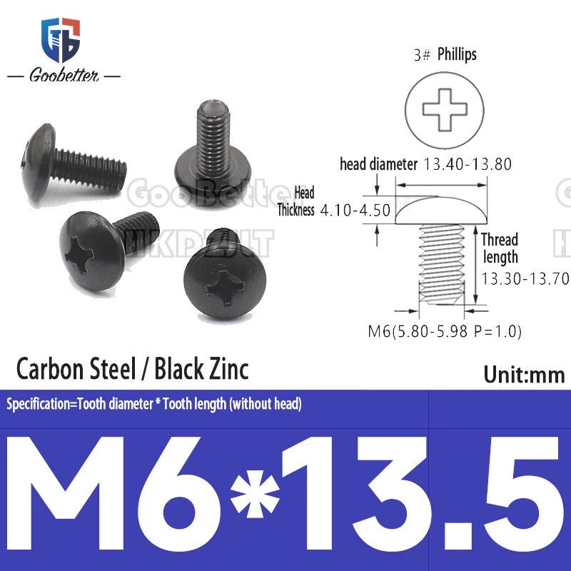 Phillips Flat Head Machine Screws M2.3 to M6 — Carbon Steel, Stainless & Brass, 7 Finishes - HomeDIYer