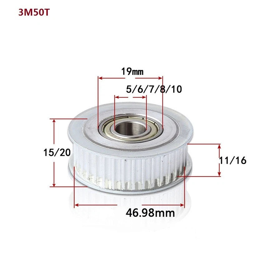 HTD-3M Timing Belt Tensioner Pulley Smooth Tooth/Toothed Idler Width 11/16mm