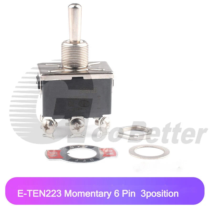 Heavy Duty Toggle Switch On-Off / On-Off-On — SPST/SPDT 2/3 Position, 2/4/6 Pin, 5A 250VAC