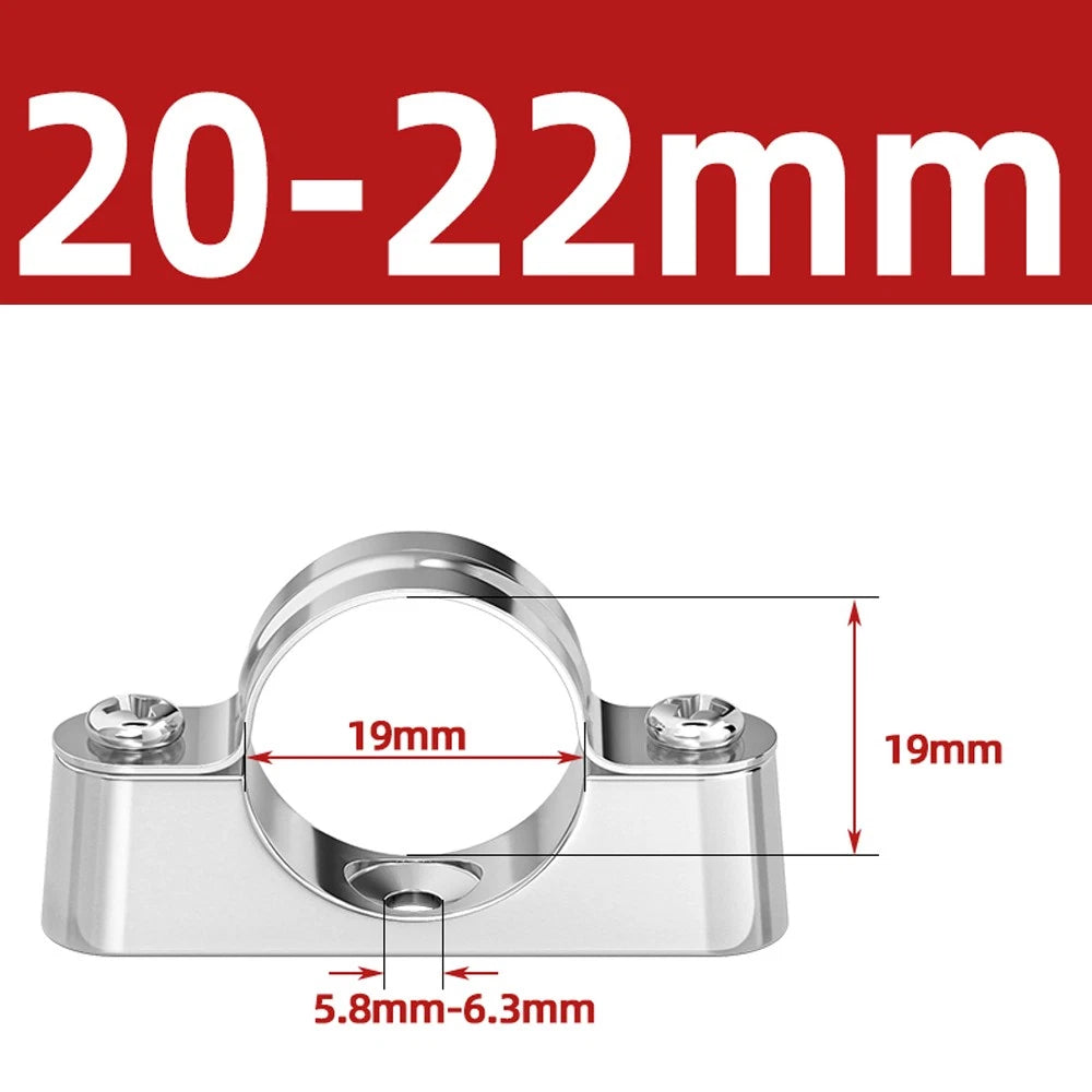 Stainless Steel Pipe Clamp Mount Support Brackets — Wall Fixing Base Fittings