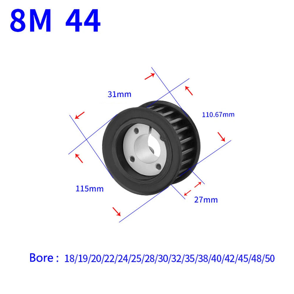 HTD-8M 18-60Teeth Timing Belt Pulleys With Expansion Sleeve Width 32mm 45# Steel