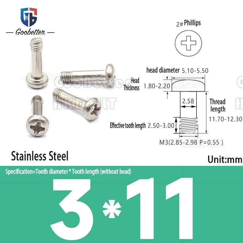 M3 Phillips Pan Head Machine Screws — 3 to 20mm, Carbon Steel & Stainless, 7 Finishes - HomeDIYer
